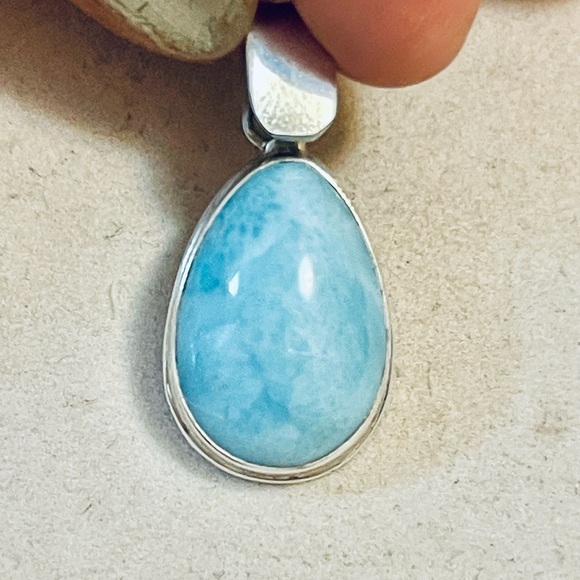 VTG Southwest sterling silver Larimar pendant not marked - Picture 4 of 6